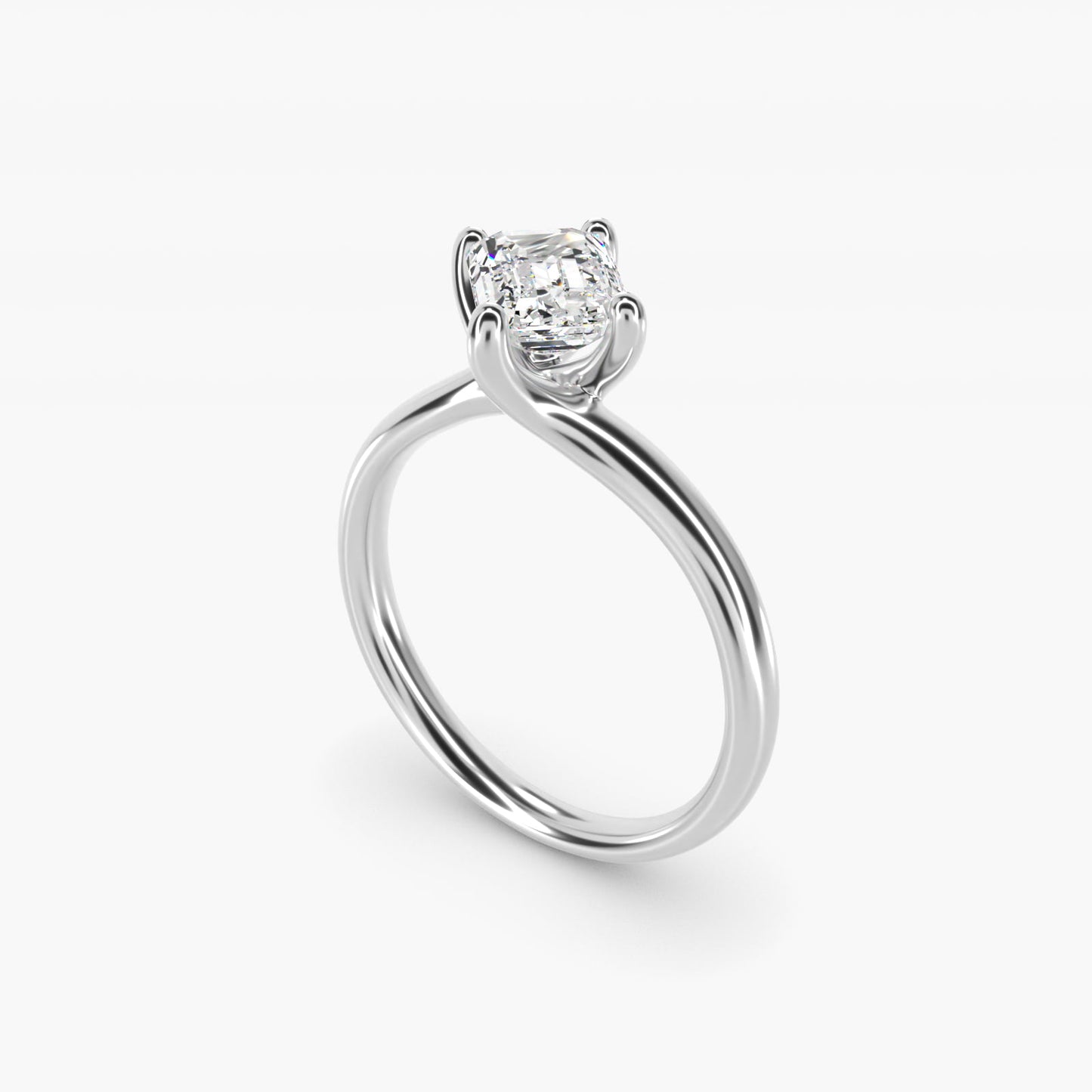 Bypass Solitaire Engagement Ring in 14k White Gold By Zac Zac Posen - Emerald Center