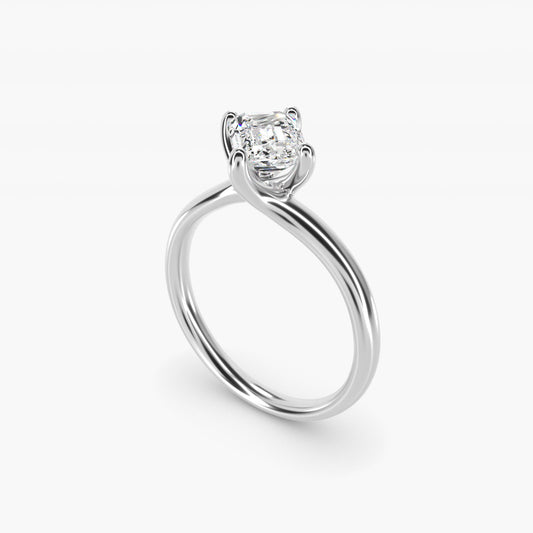 Bypass Solitaire Engagement Ring in 14k White Gold By Zac Zac Posen - Emerald Center