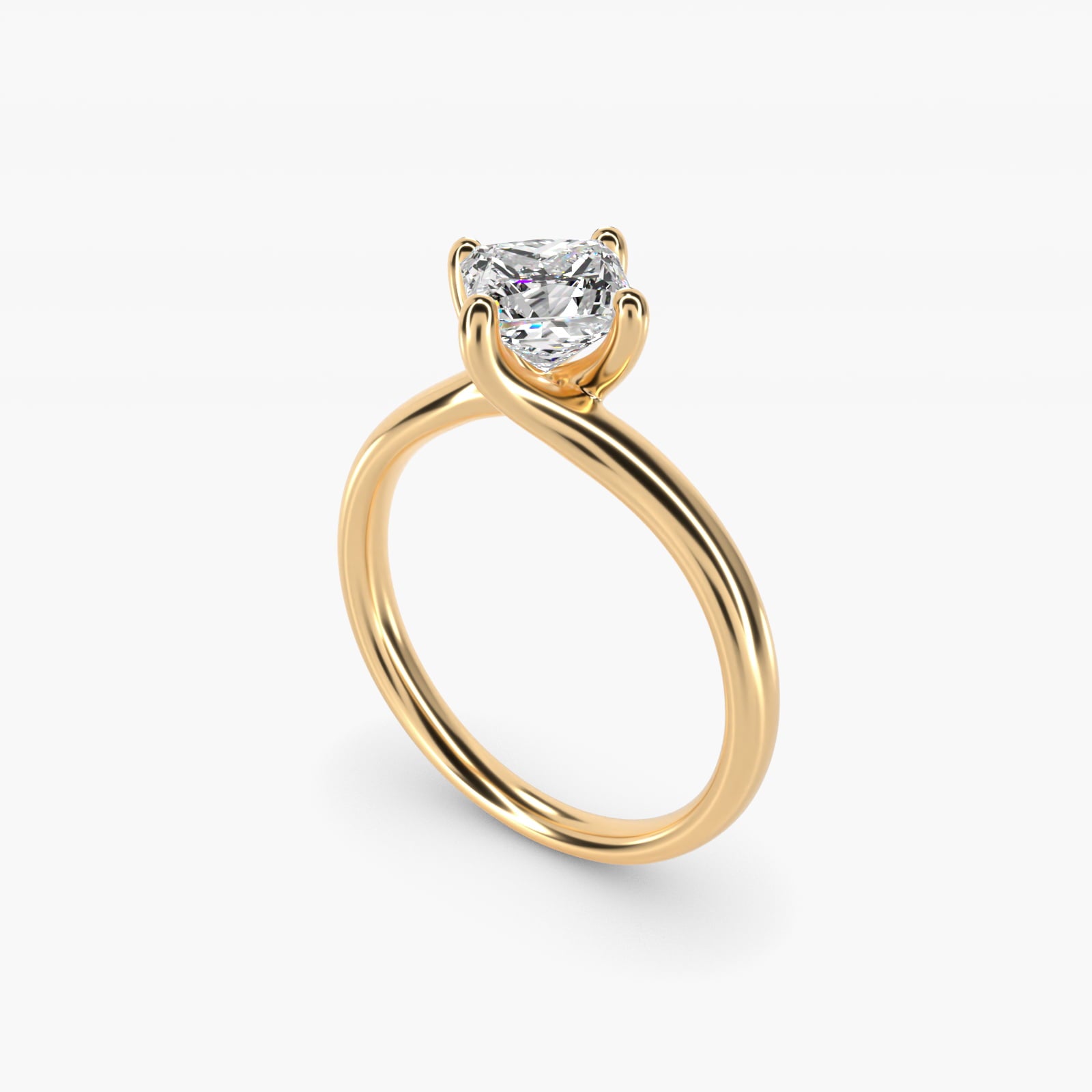 Bypass Solitaire Engagement Ring in 14K Yellow Gold By Zac Zac Posen - Princess Center