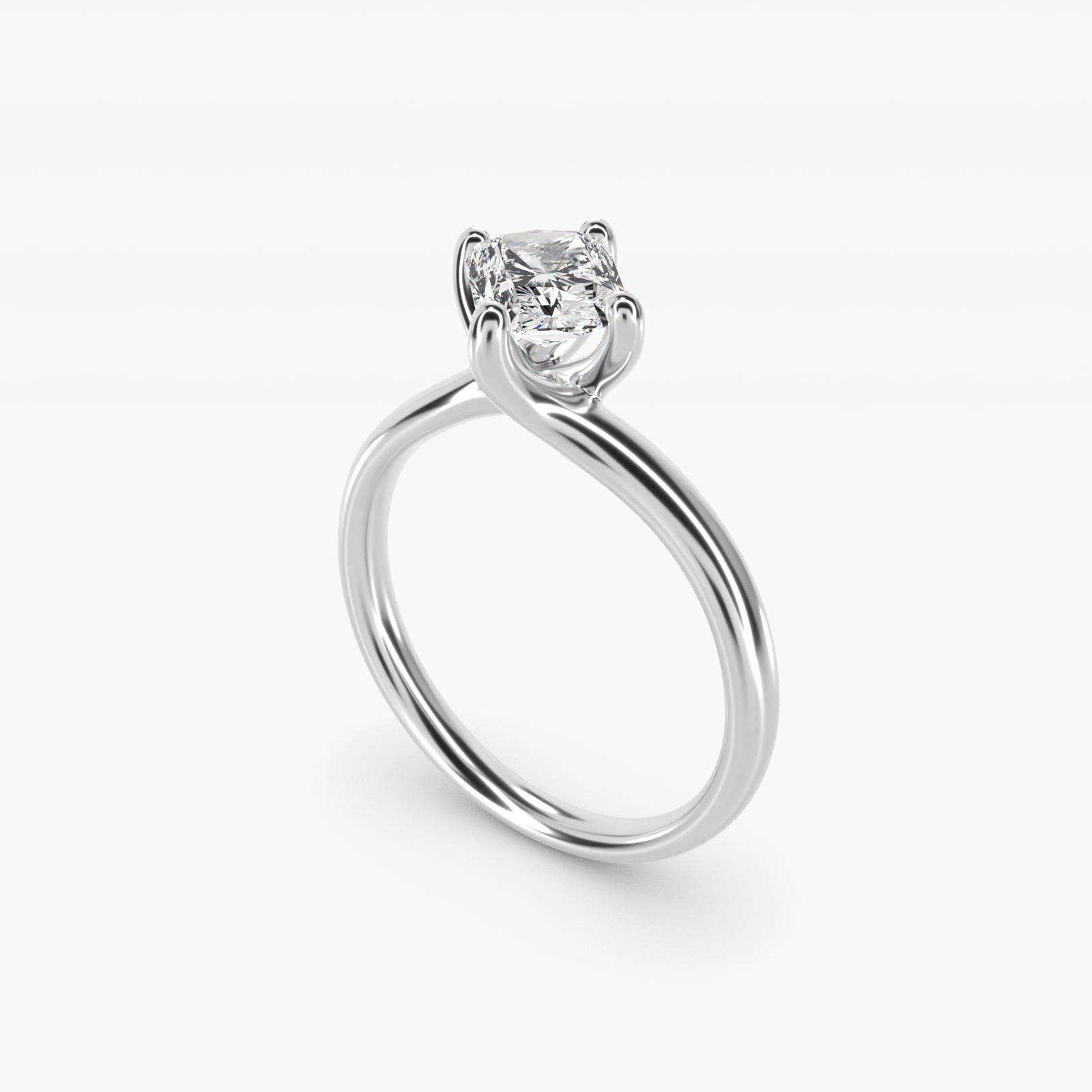 Bypass Solitaire Engagement Ring in 14k White Gold By Zac Zac Posen - Radiant Center