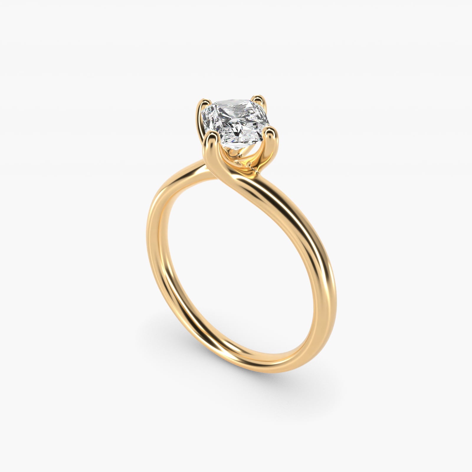 Bypass Solitaire Engagement Ring in 14K Yellow Gold By Zac Zac Posen - Radiant Center