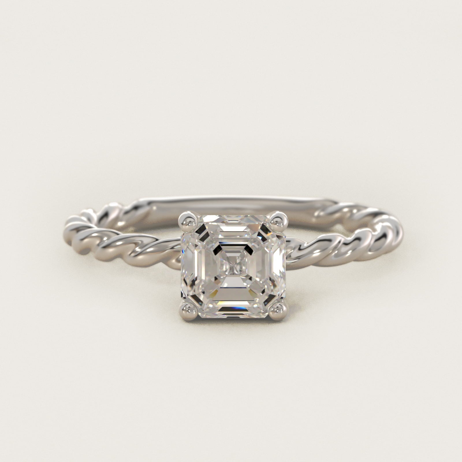 Cable Solitaire Engagement Ring In Platinum By James Allen - Asscher Center