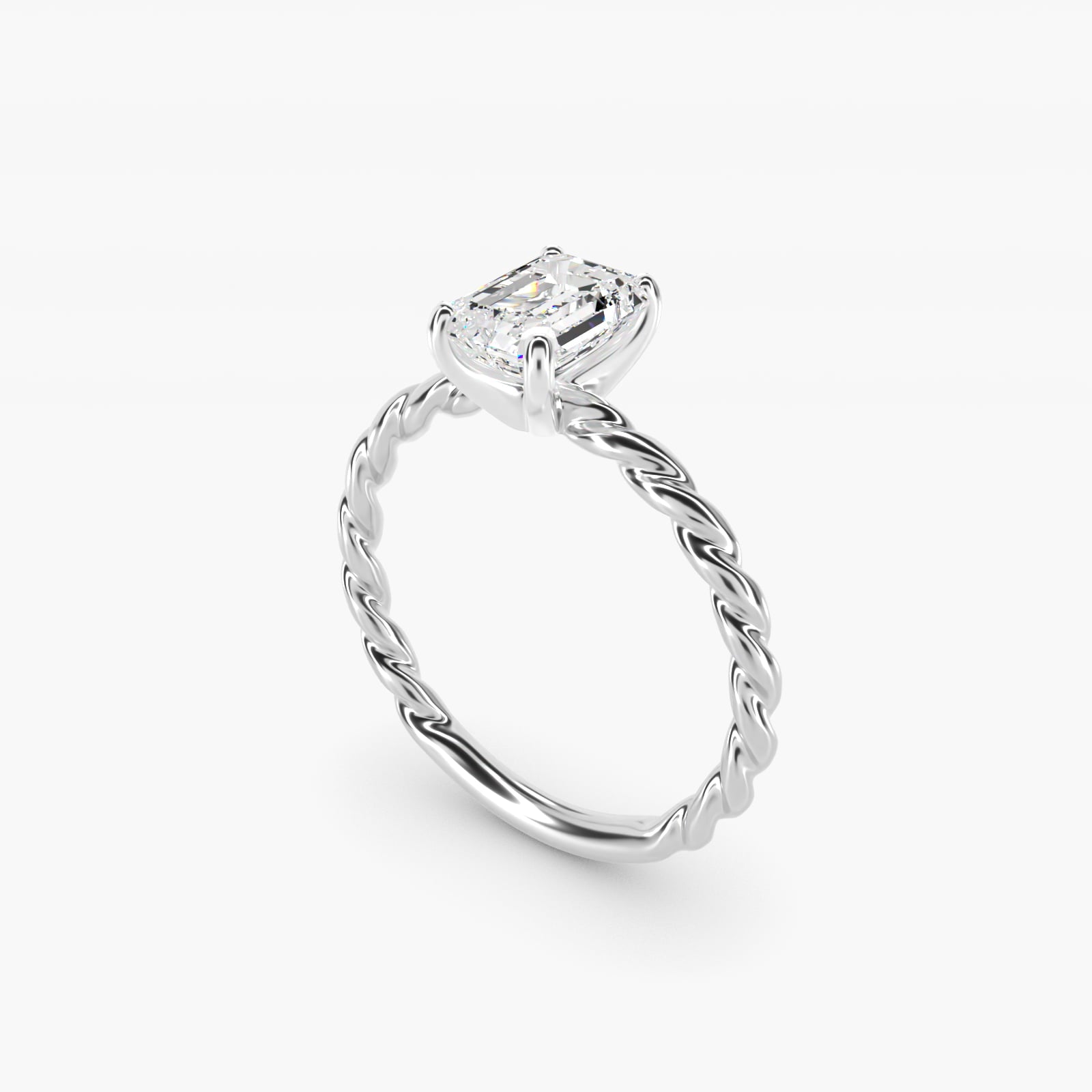 Cable Solitaire Engagement Ring In 14K White Gold By James Allen - Emerald Center