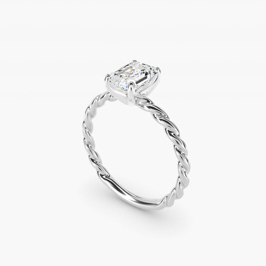Cable Solitaire Engagement Ring In 18k White Gold By James Allen - Emerald Center