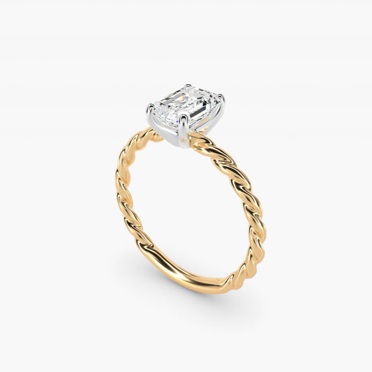 Cable Solitaire Engagement Ring In 14K Yellow Gold By James Allen - Emerald Center