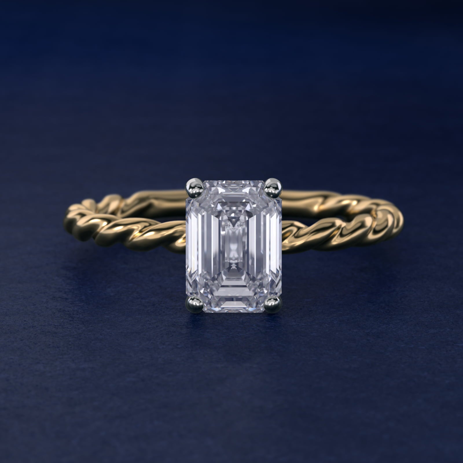 Cable Solitaire Engagement Ring In 18k Yellow Gold By James Allen - Emerald Center
