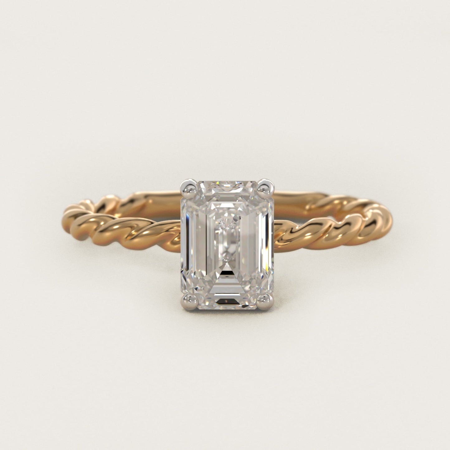 Cable Solitaire Engagement Ring In 14K Yellow Gold By James Allen - Emerald Center