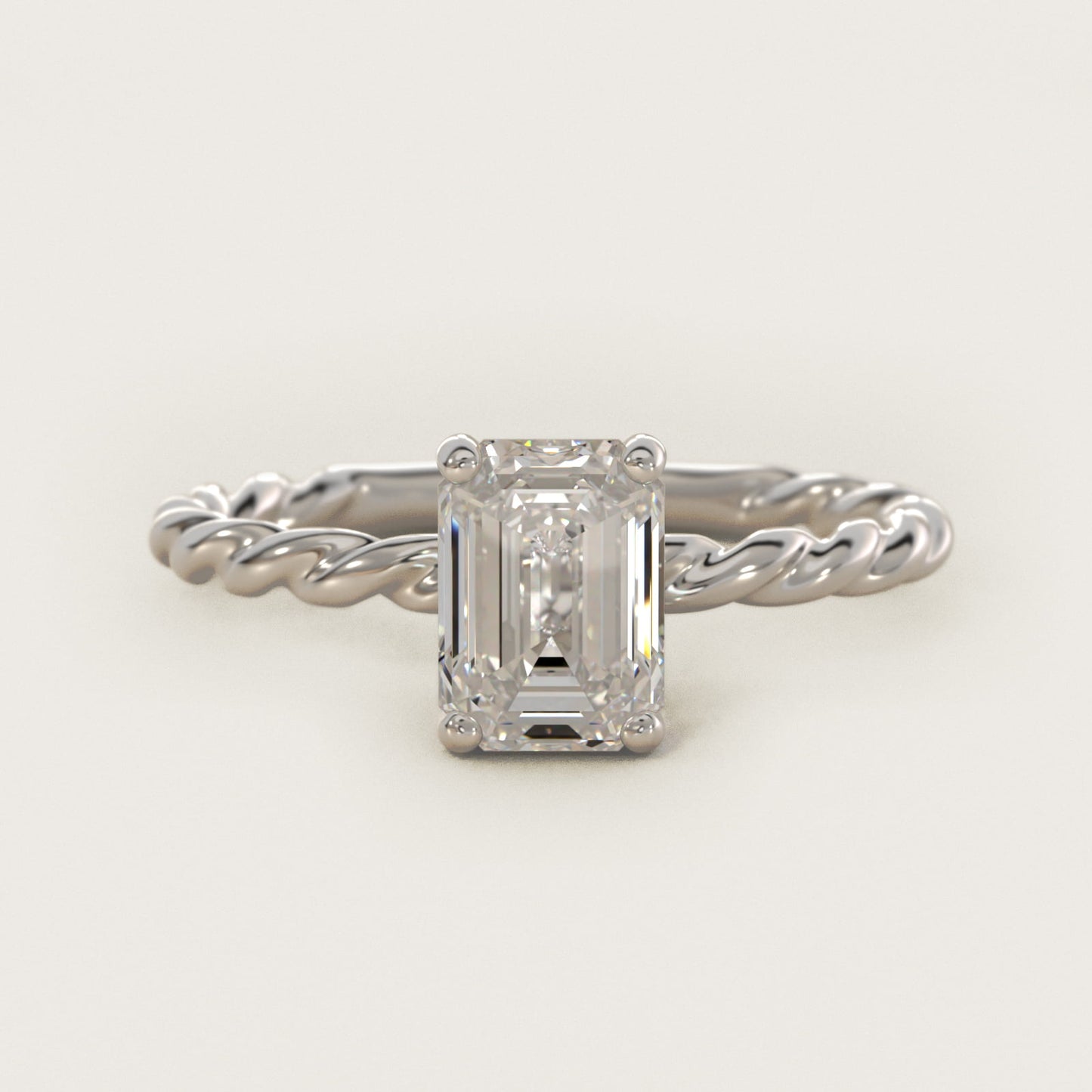 Cable Solitaire Engagement Ring In Platinum By James Allen - Emerald Center