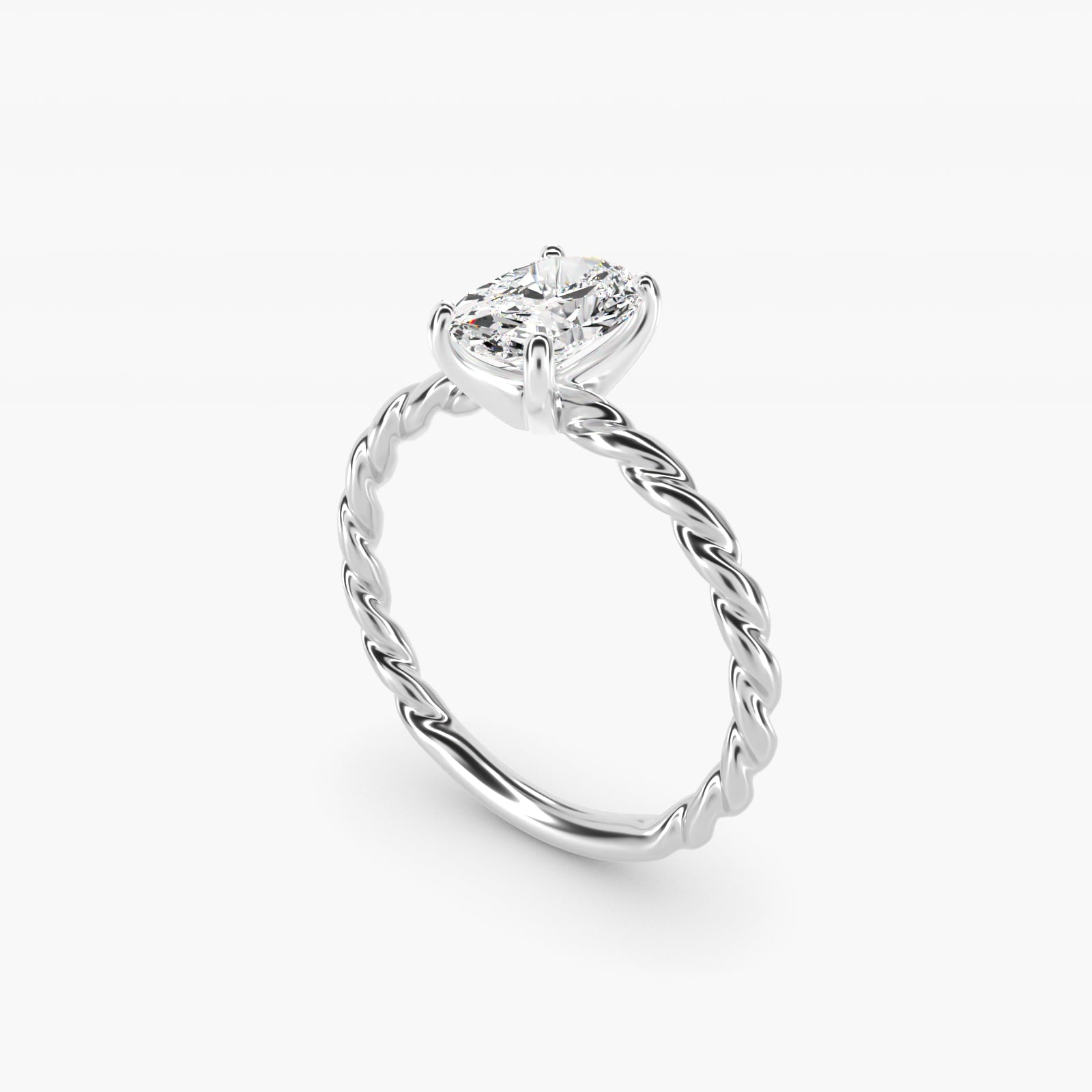 Cable Solitaire Engagement Ring In Platinum By James Allen - Oval Center