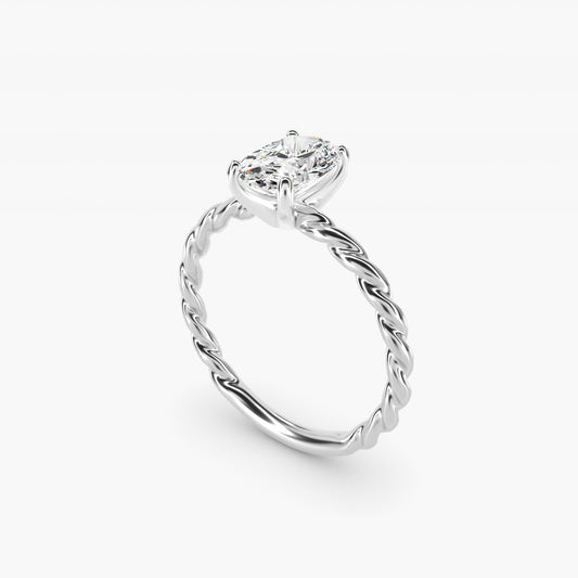 Cable Solitaire Engagement Ring In Platinum By James Allen - Oval Center