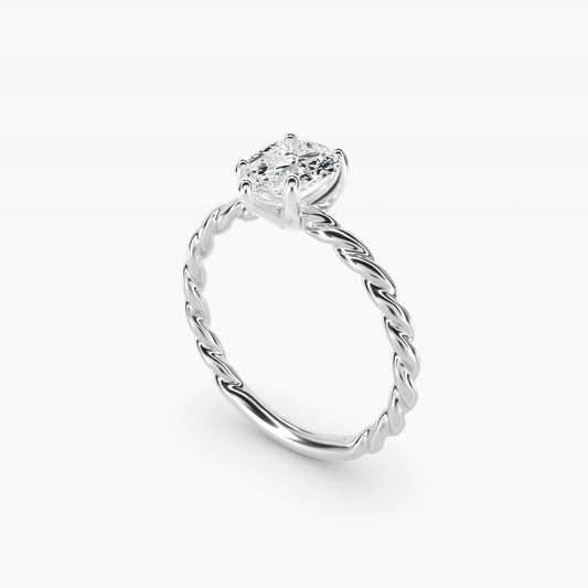Cable Solitaire Engagement Ring In Platinum By James Allen - Pear Center