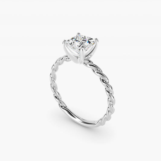 Cable Solitaire Engagement Ring In Platinum By James Allen - Princess Center