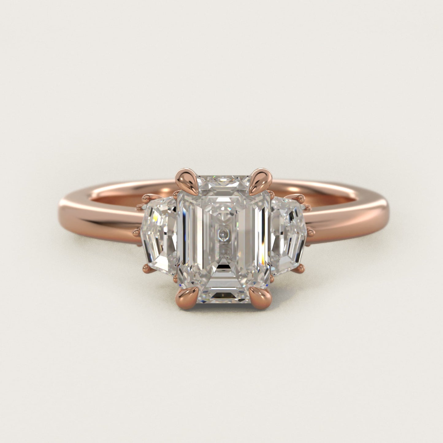 Cadillac Three Stone Engagement Ring in 18k Rose Gold (1/3 ct. tw.) By Bella Vaughan - Emerald Center