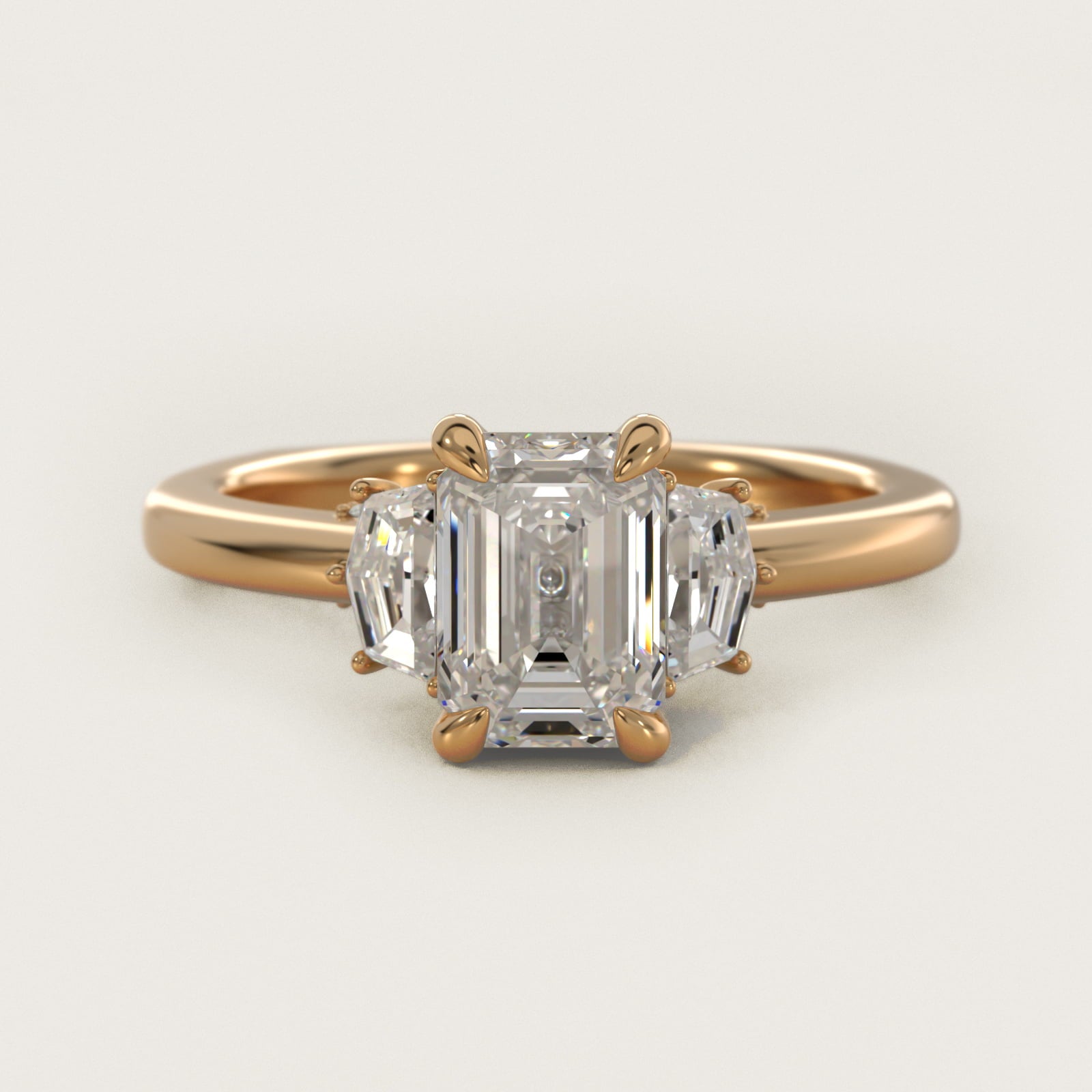 Cadillac Three Stone Engagement Ring in 14K Yellow Gold (1/3 ct. tw.) By Bella Vaughan - Emerald Center