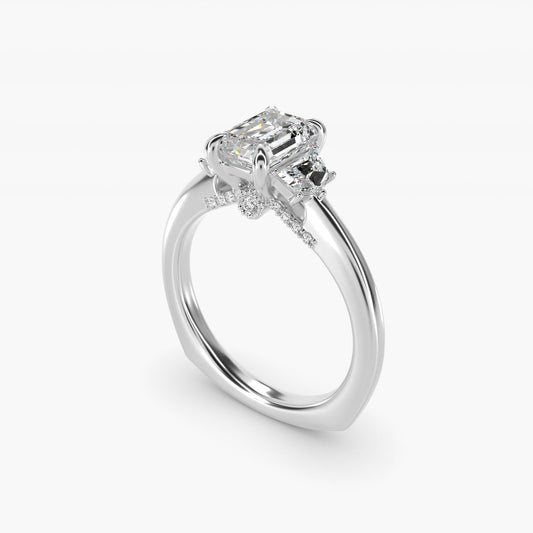Cadillac Three Stone Engagement Ring in Platinum (1/3 ct. tw.) By Bella Vaughan - Emerald Center