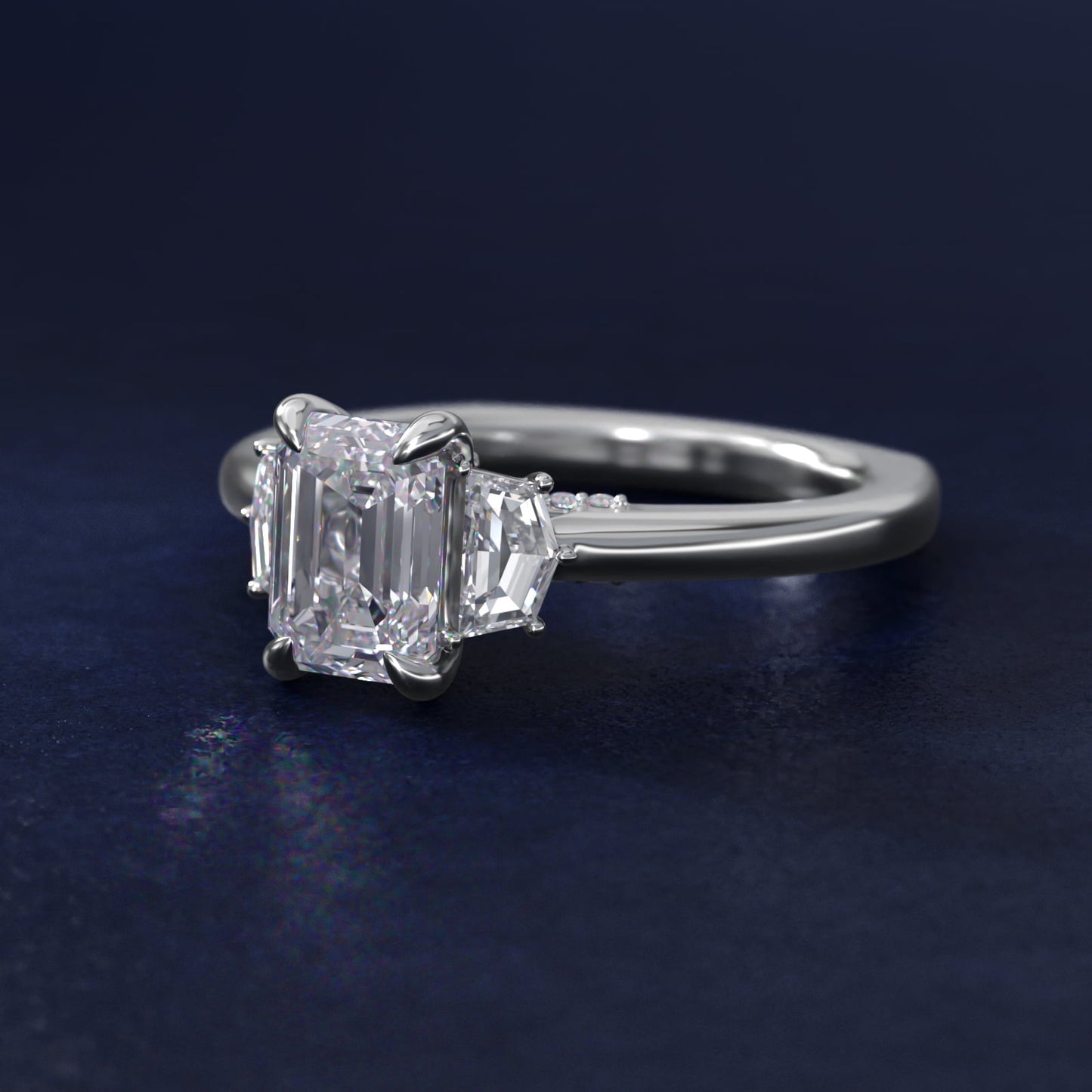 Cadillac Three Stone Engagement Ring in Platinum (1/3 ct. tw.) By Bella Vaughan - Emerald Center