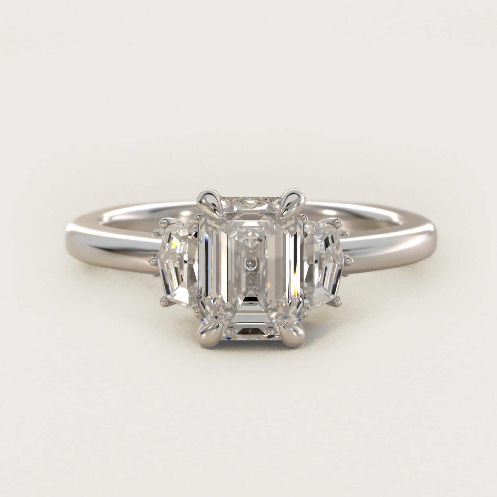 Cadillac Three Stone Engagement Ring in Platinum (1/3 ct. tw.) By Bella Vaughan - Emerald Center