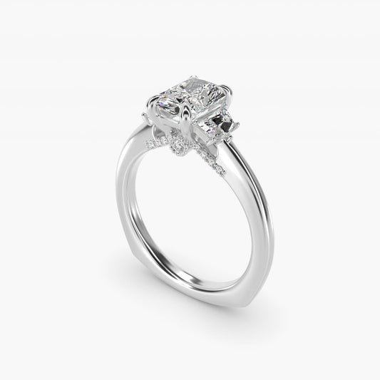 Cadillac Three Stone Engagement Ring in Platinum (1/3 ct. tw.) By Bella Vaughan - Radiant Center