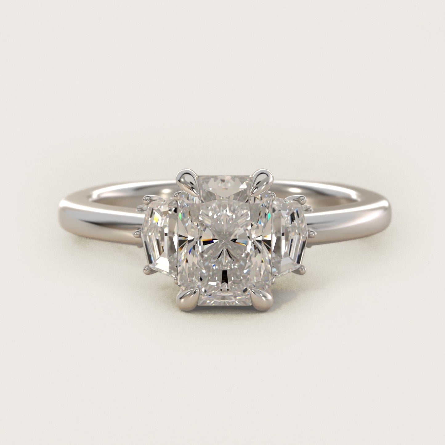 Cadillac Three Stone Engagement Ring in Platinum (1/3 ct. tw.) By Bella Vaughan - Radiant Center