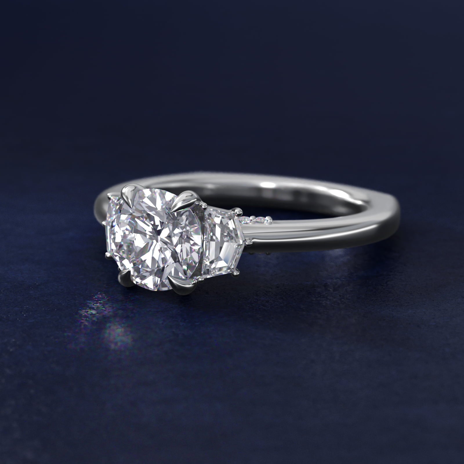 Cadillac Three Stone Engagement Ring in Platinum (1/3 ct. tw.) By Bella Vaughan - Round Center