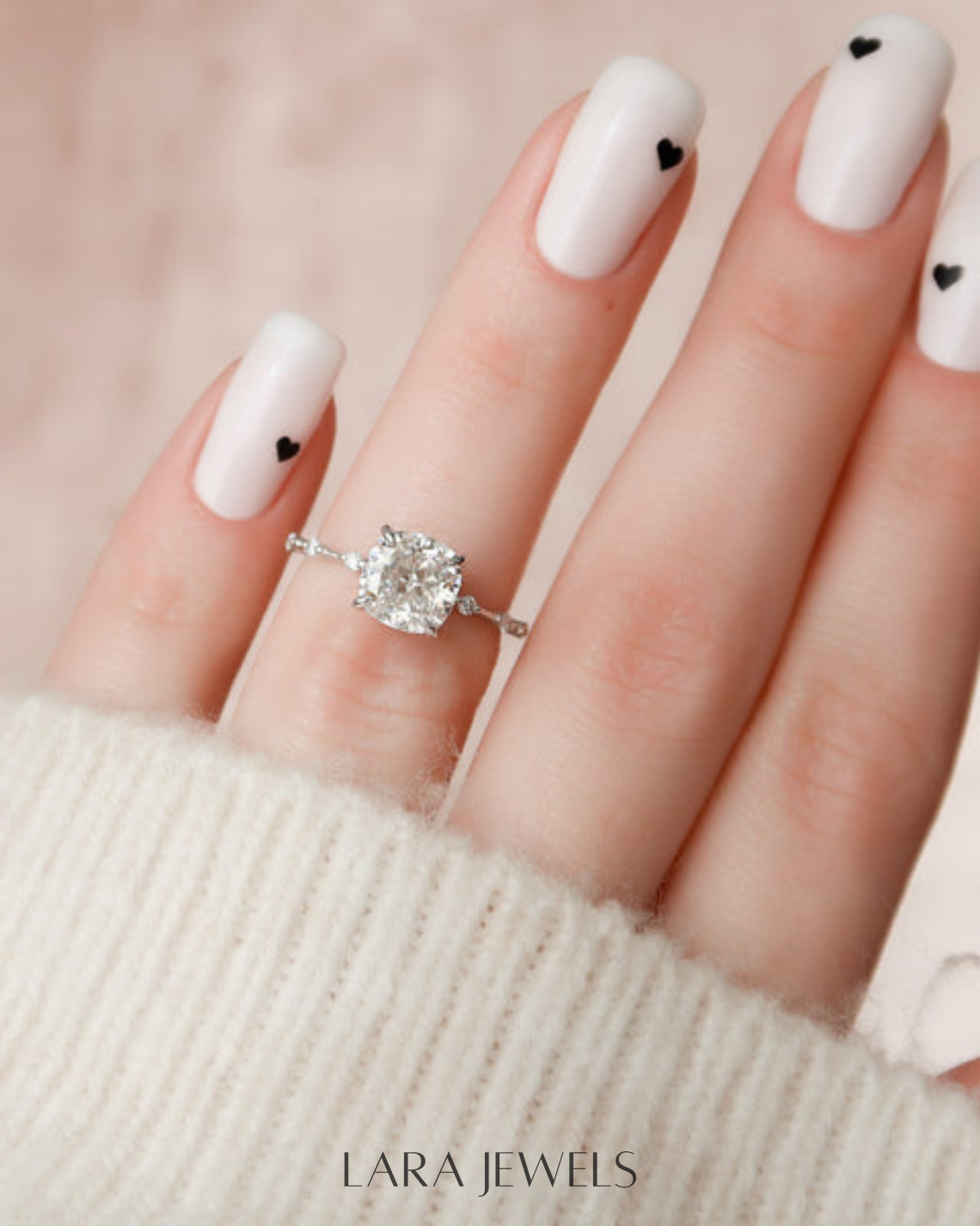 1.0 - 3.0 CT Cushion Cut Lab Grown Diamond Dainty Engagement Ring