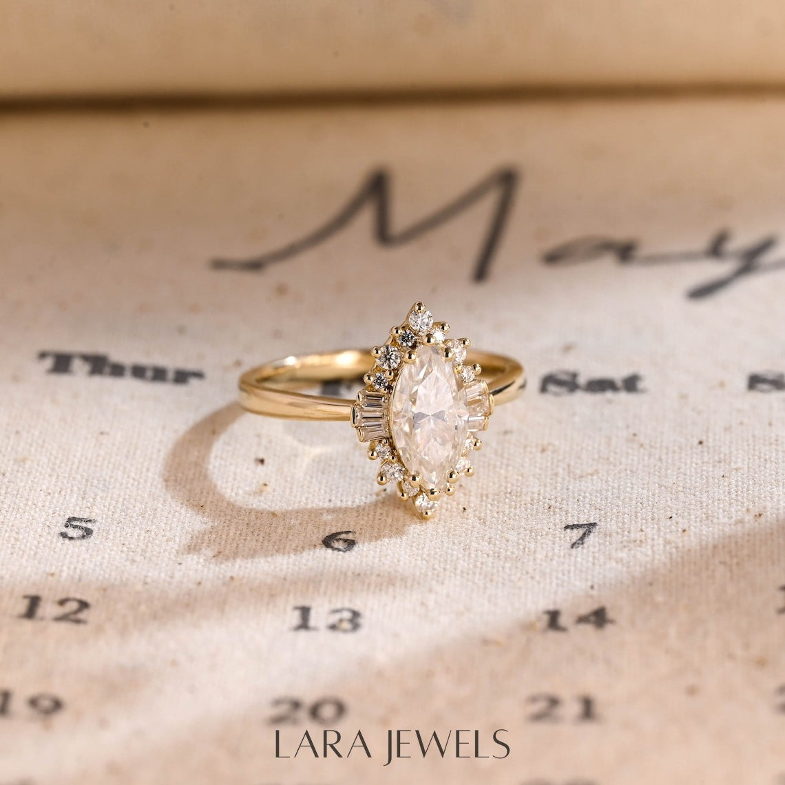 1.0 - 3.0 CT Marquise Lab Grown Diamond Halo Solitaire Engagement Ring
