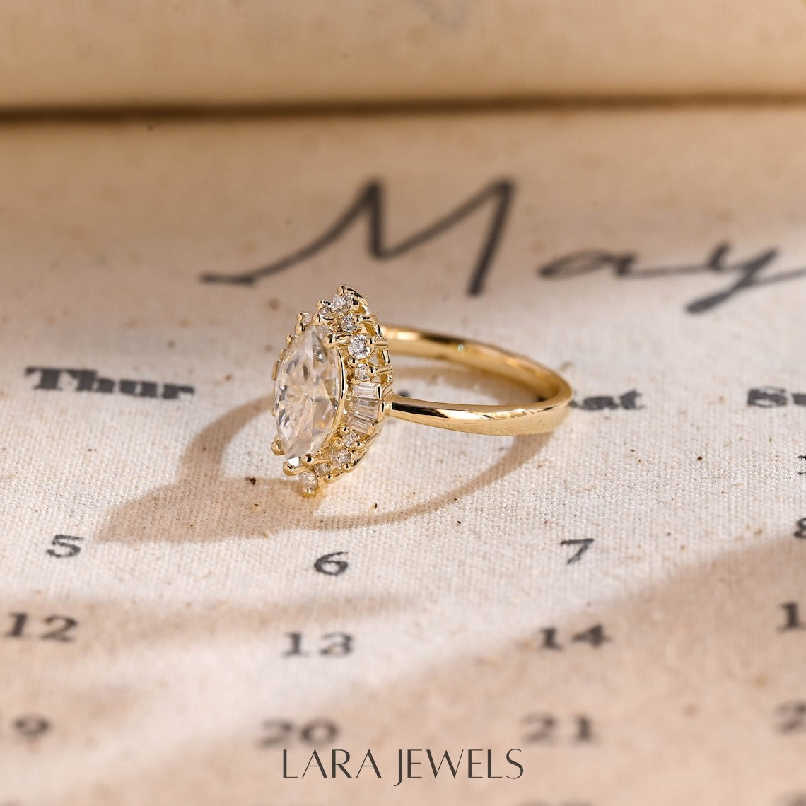 1.0 - 3.0 CT Marquise Lab Grown Diamond Halo Solitaire Engagement Ring