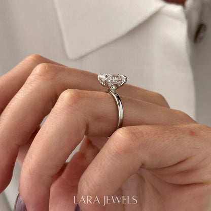 1.0-4.0 CT Elongated Cushion Lab Grown Diamond Solitaire Engagement Ring