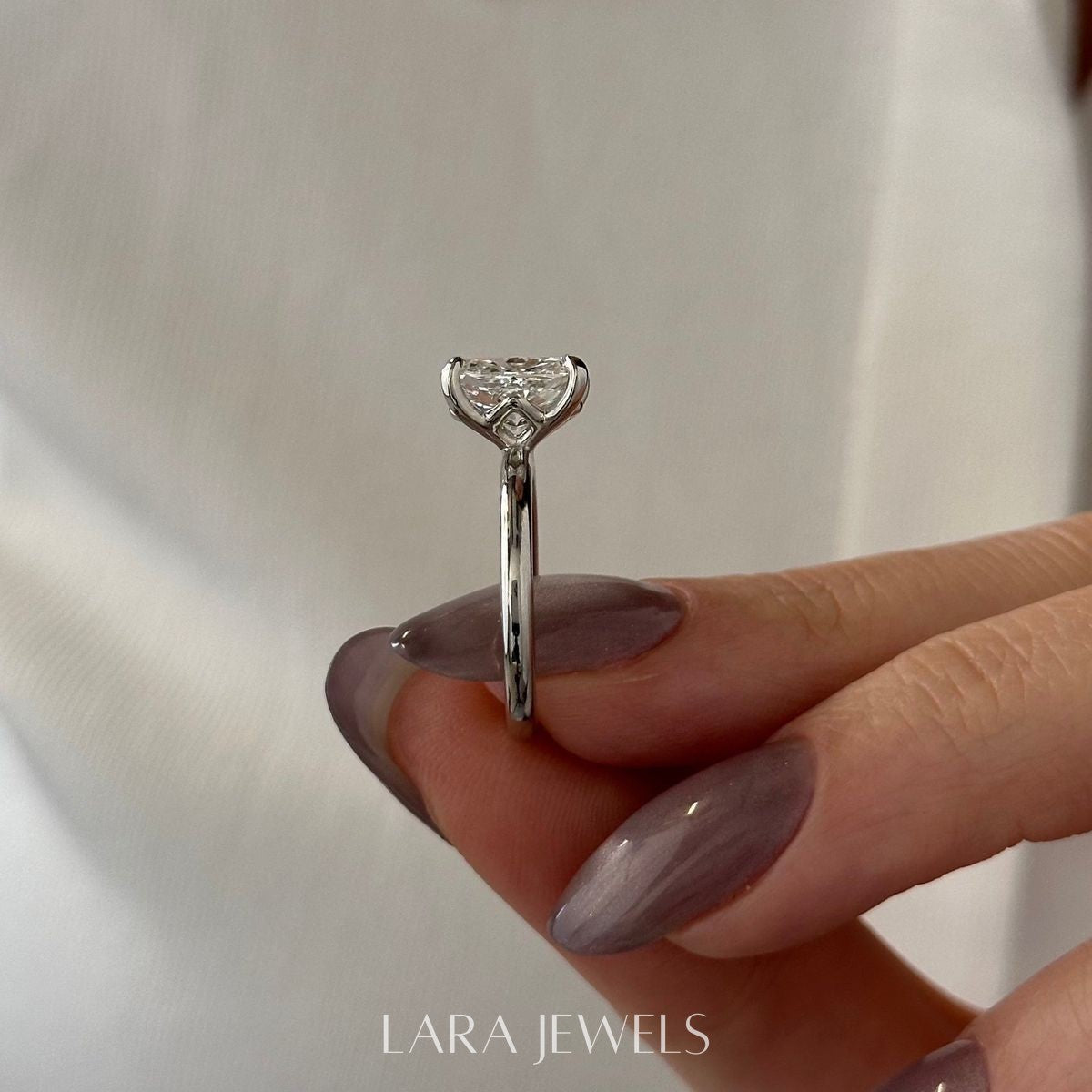1.0-4.0 CT Elongated Cushion Lab Grown Diamond Solitaire Engagement Ring