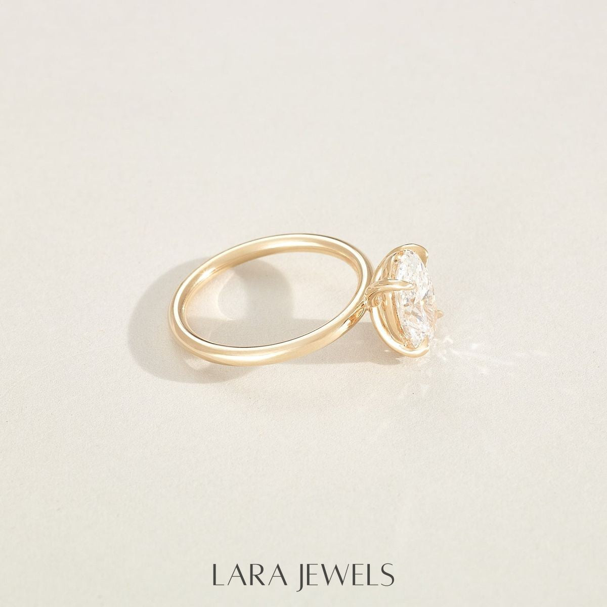 1.0-4.0 CT Oval Lab Grown Diamond Solitaire Engagement Ring