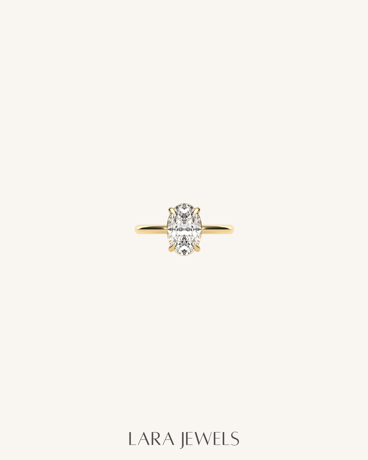 1.0-4.0 CT Oval Lab Grown Diamond Solitaire Engagement Ring