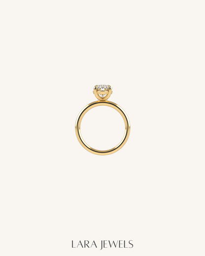 1.0-4.0 CT Oval Lab Grown Diamond Solitaire Engagement Ring