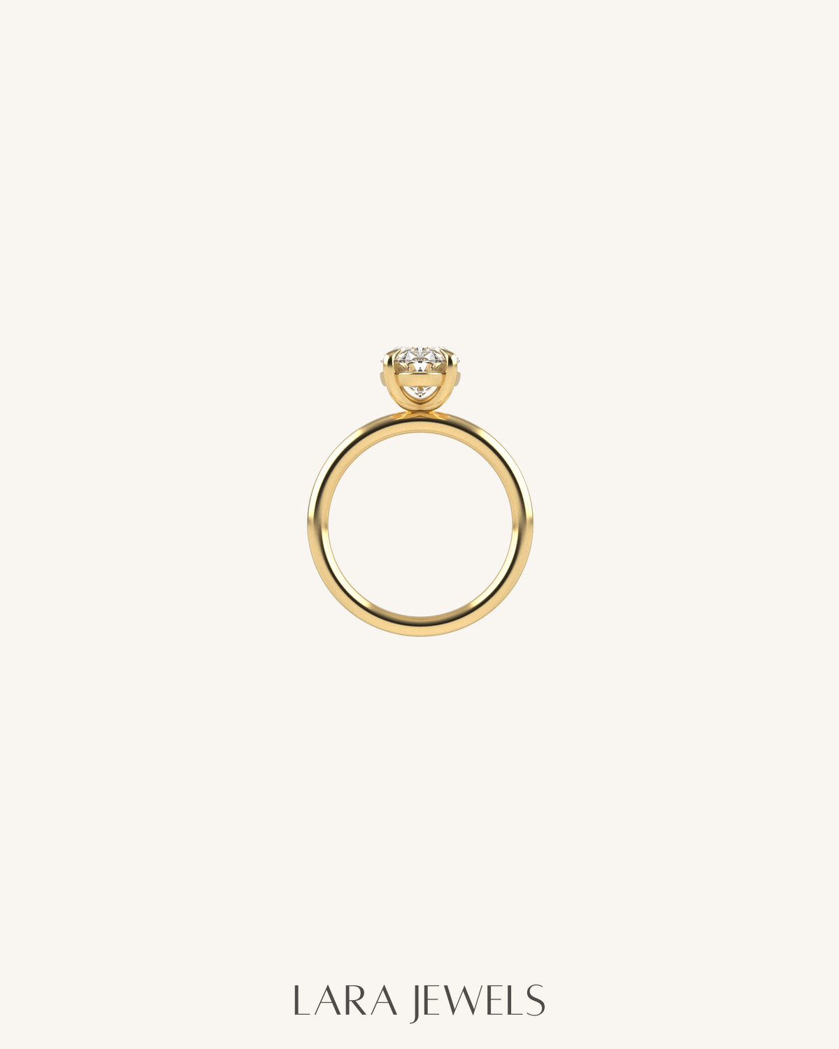 1.0-4.0 CT Oval Lab Grown Diamond Solitaire Engagement Ring