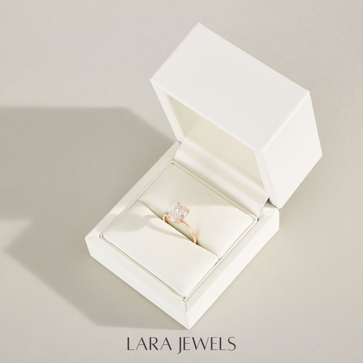 1.0-4.0 CT Oval Lab Grown Diamond Solitaire Engagement Ring