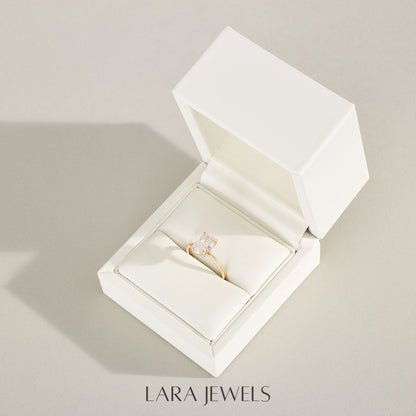 1.0-4.0 CT Oval Lab Grown Diamond Solitaire Engagement Ring