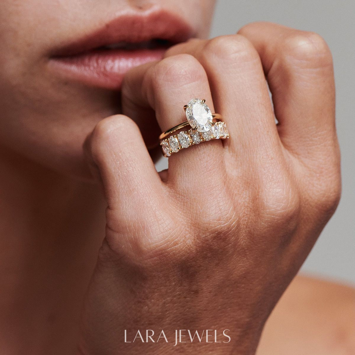 1.0-4.0 CT Oval Lab Grown Diamond Solitaire Engagement Ring