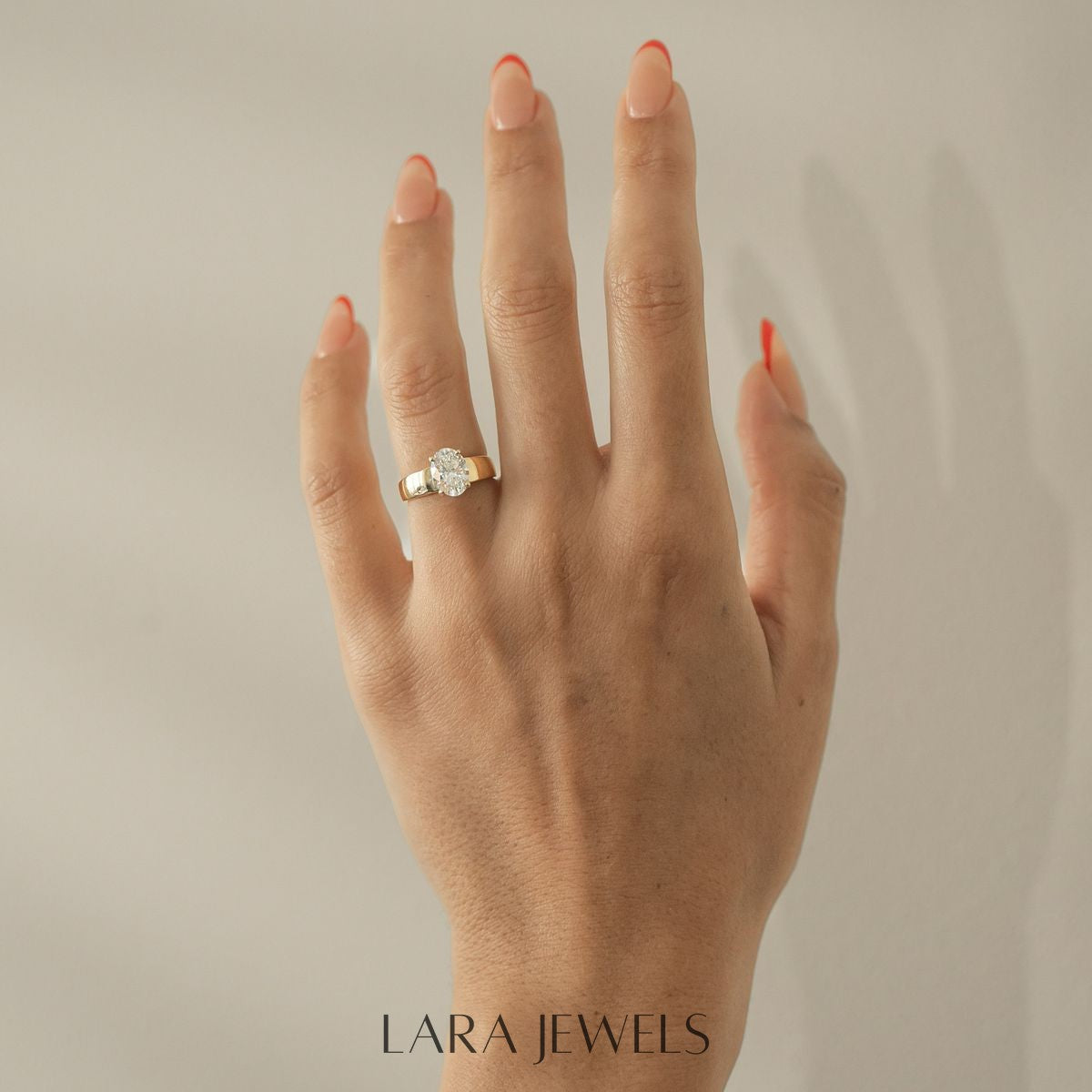 1.0-4.0 CT Oval Lab Grown Diamond Solitaire SIgnet Engagement Ring