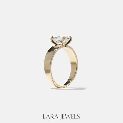 1.0-4.0 CT Oval Lab Grown Diamond Solitaire SIgnet Engagement Ring