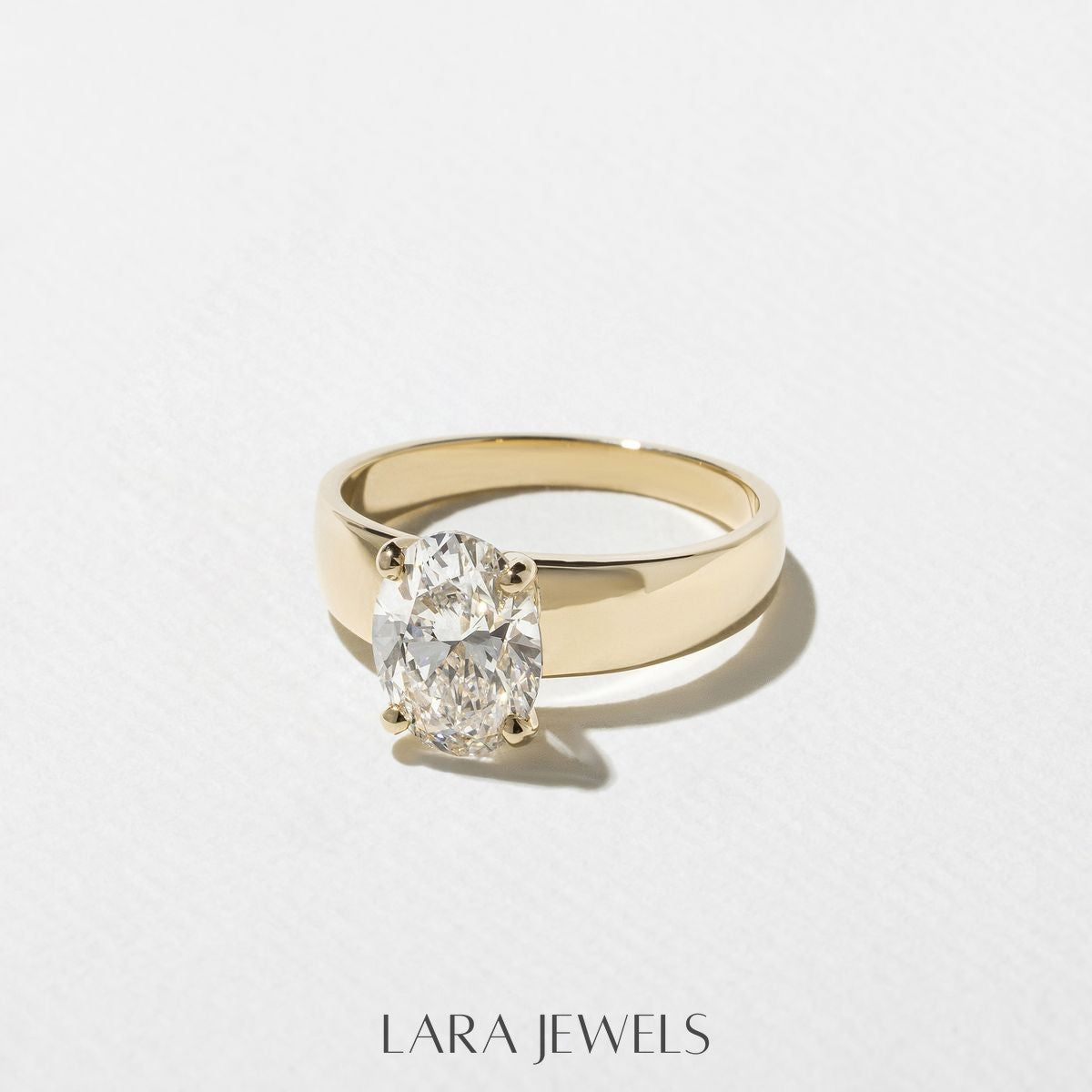 1.0-4.0 CT Oval Lab Grown Diamond Solitaire SIgnet Engagement Ring