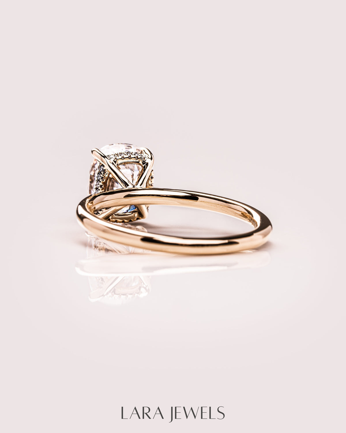 1.15 - 3.15 CT Cushion Lab Grown Diamond Hidden Halo Engagement Ring