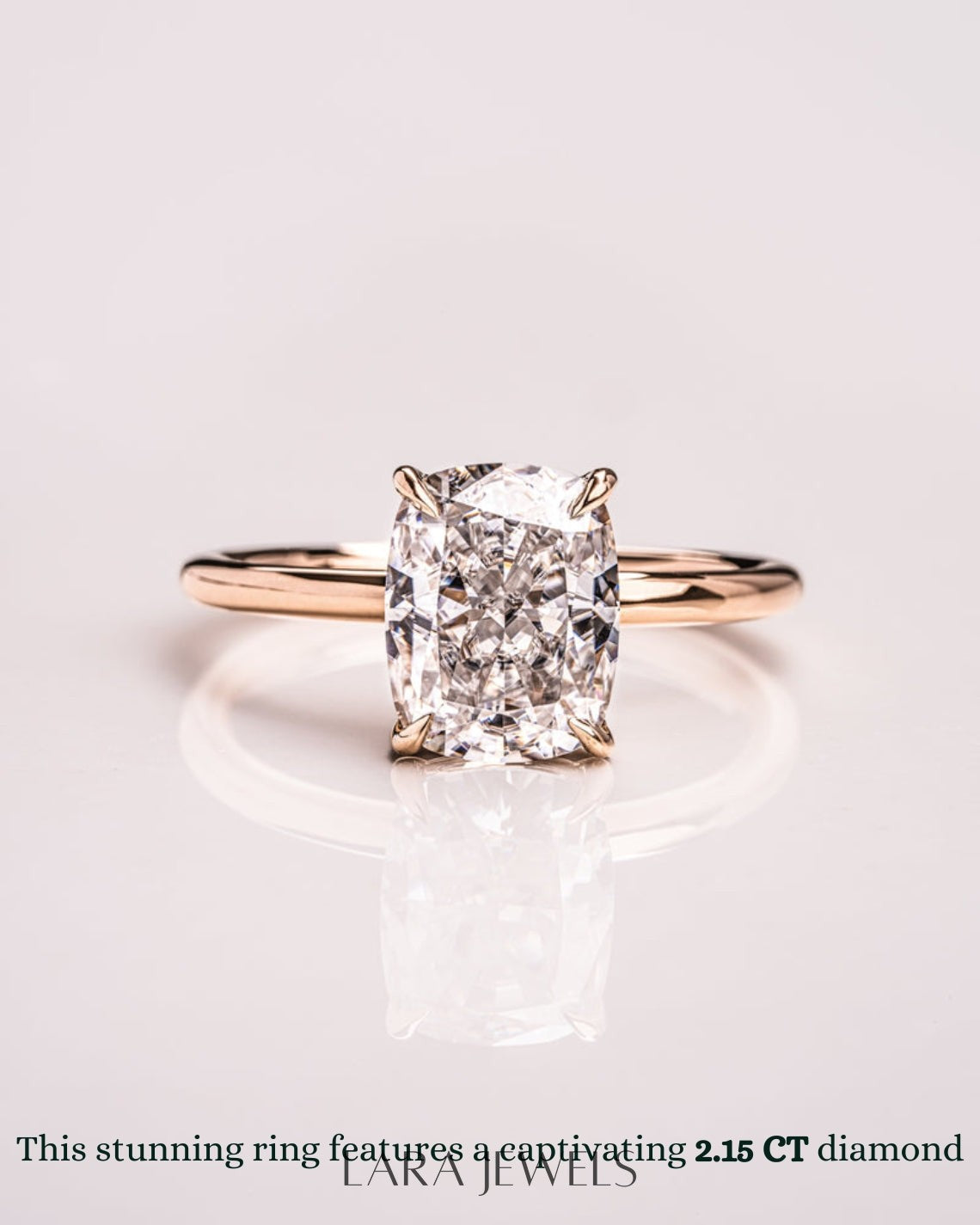 1.15 - 3.15 CT Cushion Lab Grown Diamond Solitaire Engagement Ring