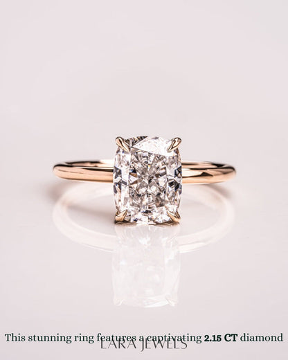 1.15 - 3.15 CT Cushion Lab Grown Diamond Solitaire Engagement Ring
