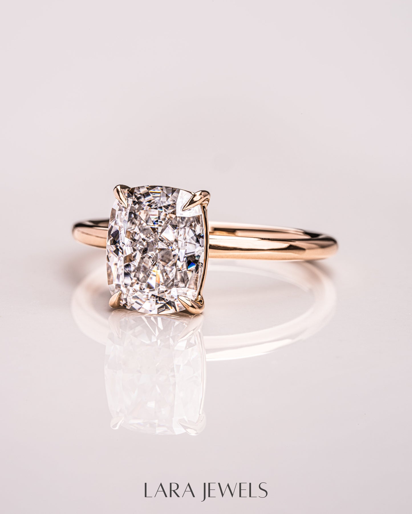 1.15 - 3.15 CT Cushion Lab Grown Diamond Solitaire Engagement Ring