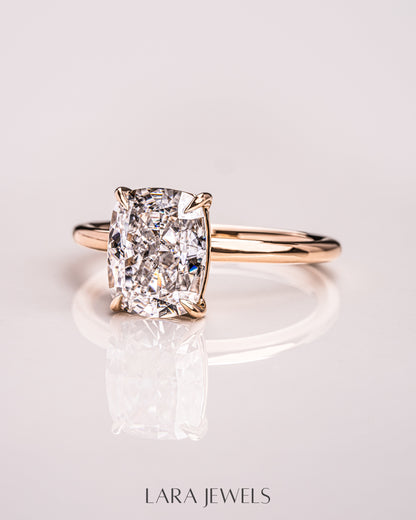 1.15 - 3.15 CT Cushion Lab Grown Diamond Solitaire Engagement Ring