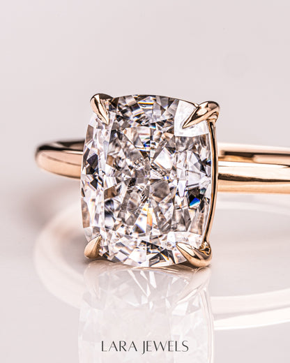 1.15 - 3.15 CT Cushion Lab Grown Diamond Solitaire Engagement Ring
