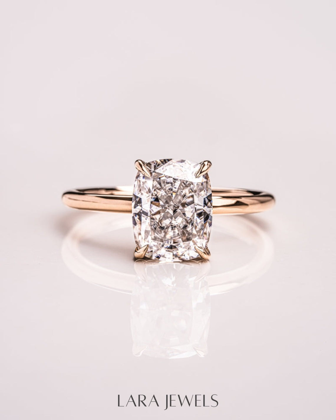 1.15 - 3.15 CT Cushion Lab Grown Diamond Solitaire Engagement Ring