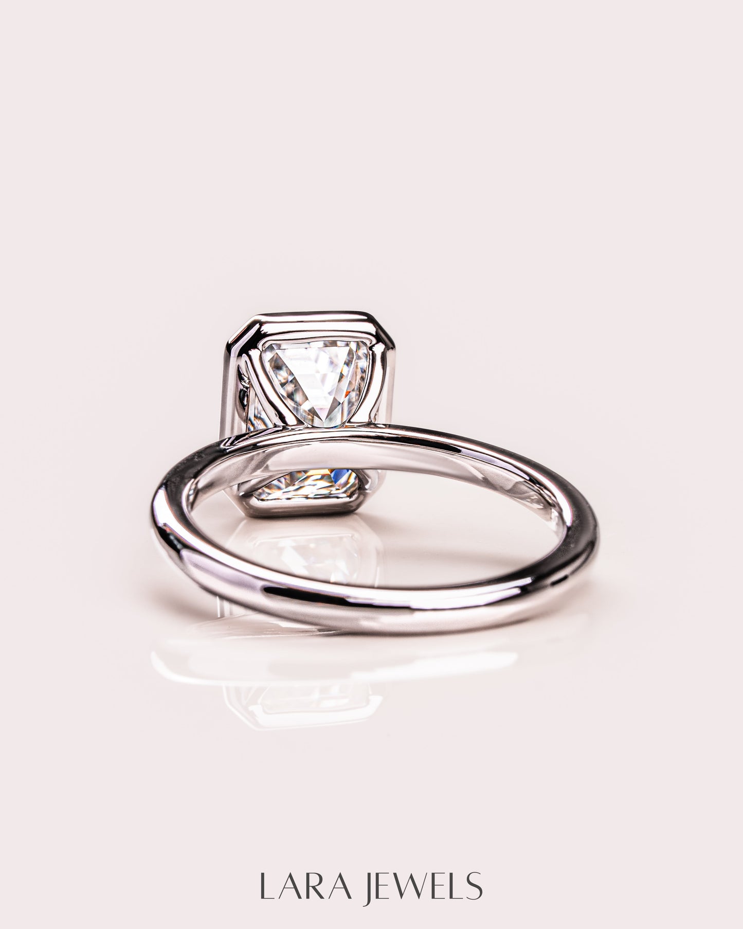 1.0-2.30  CT Emerald  Lab Grown Diamond Bezel Solitaire Engagement Ring