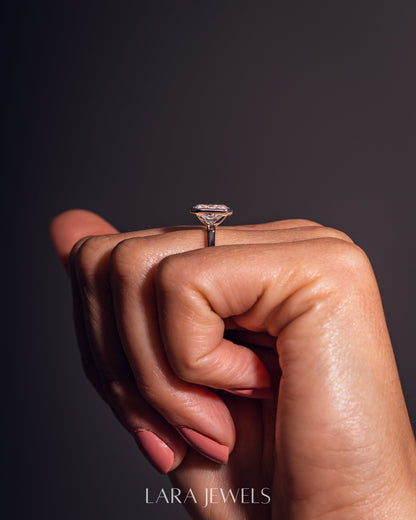 1.0-2.30  CT Emerald  Lab Grown Diamond Bezel Solitaire Engagement Ring