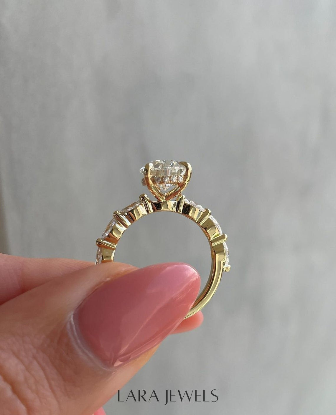 1.30 CT-3.30 CT Pear Lab Grown Diamond Hidden Halo Pave Setting Engagement Ring