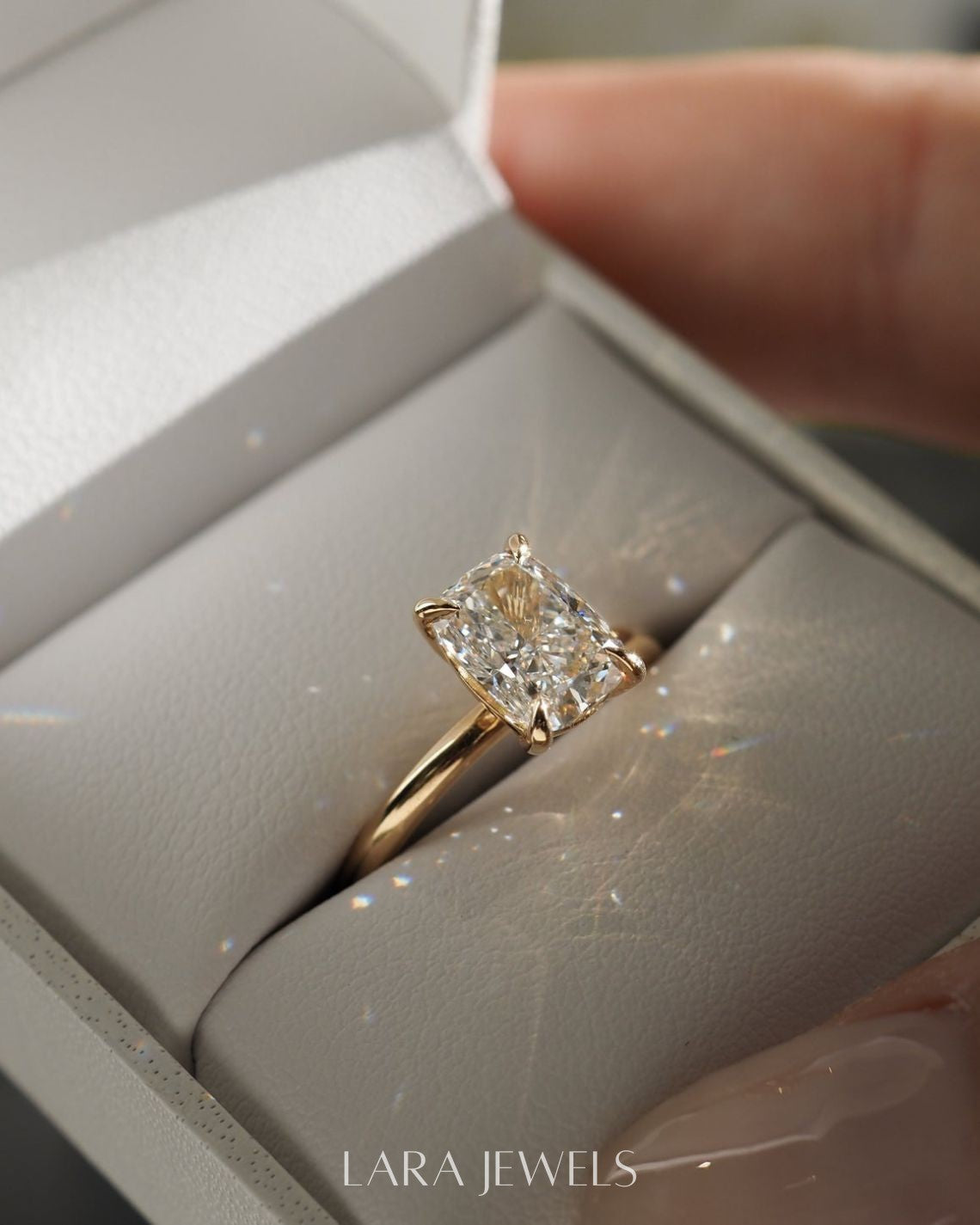 1.0 - 3.0 CT Elongated Cushion Lab Grown Diamond Solitaire Engagement Ring